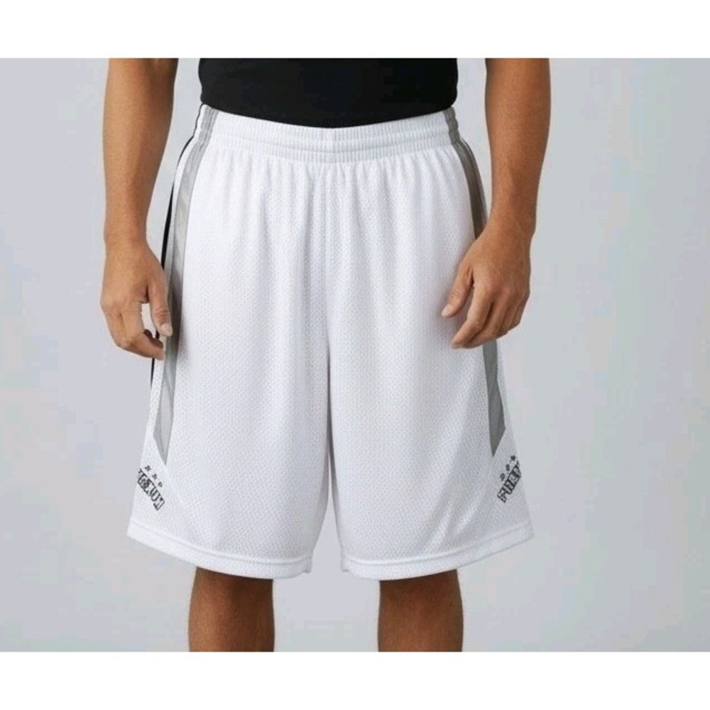 Phenom Basketball Gym Court Long Shorts Adjustable Waist 2XL White Weave Lounge